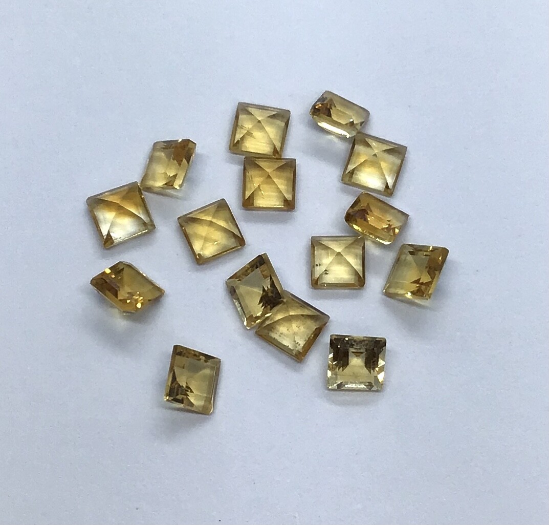Natural Citrine Square Cut Faceted Loose Gemstone For Making All Type Jewelry