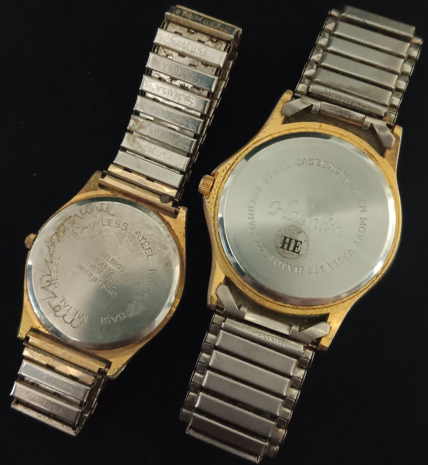 H watch lot 10 watches Hamlin Homer Helbros gold silver tone parts or repair