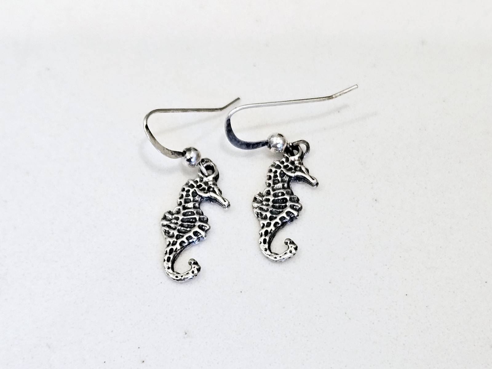 Seahorse 925 Sterling Silver Dangle Earrings ocean marine sea