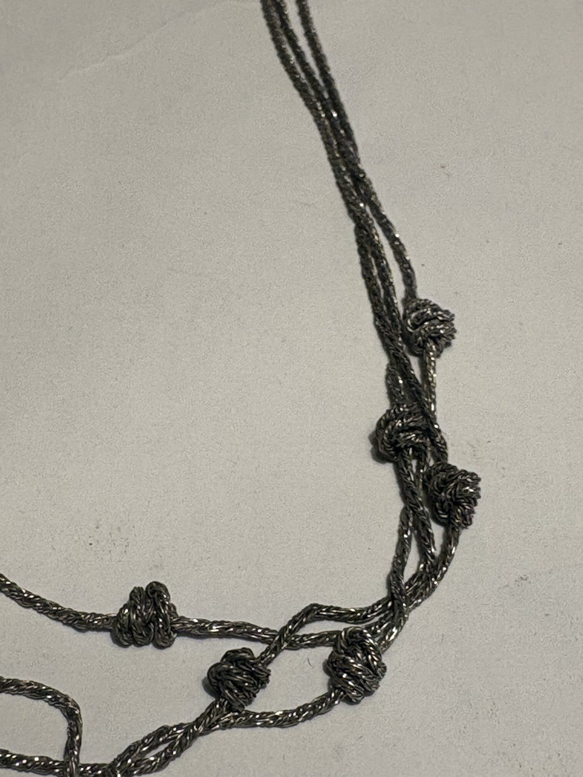 Vintage Sterling Silver 925 Multi Strand Knot Necklace 40cm 15.21g
