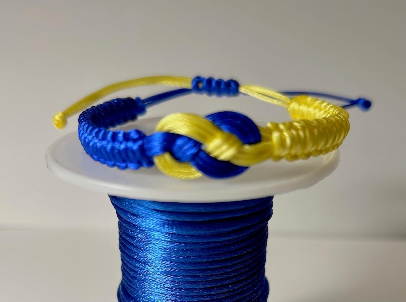 Stand with Ukraine adjustable Bracelet, Blue and yellow bracelet. 90% will donat