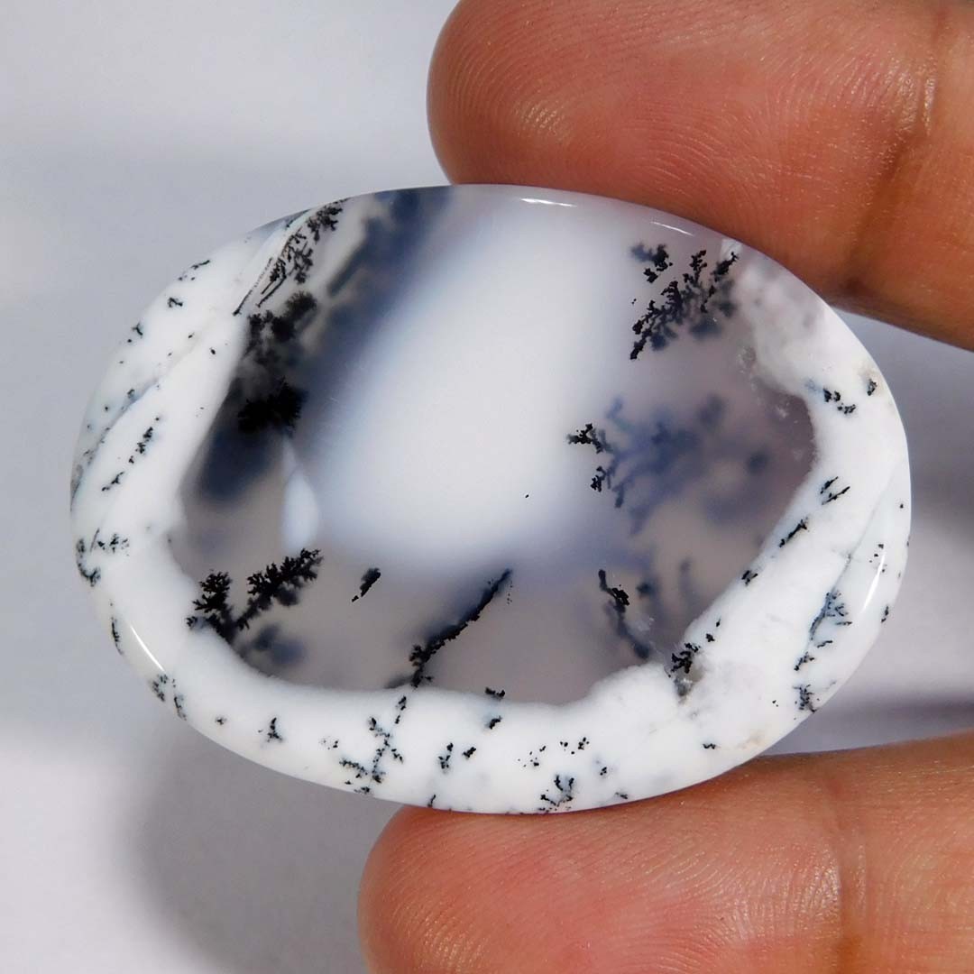 Natural Gorgeous Dendritic Opal Oval Cabochon 81.00Cts. Reiki Healing Gemstone