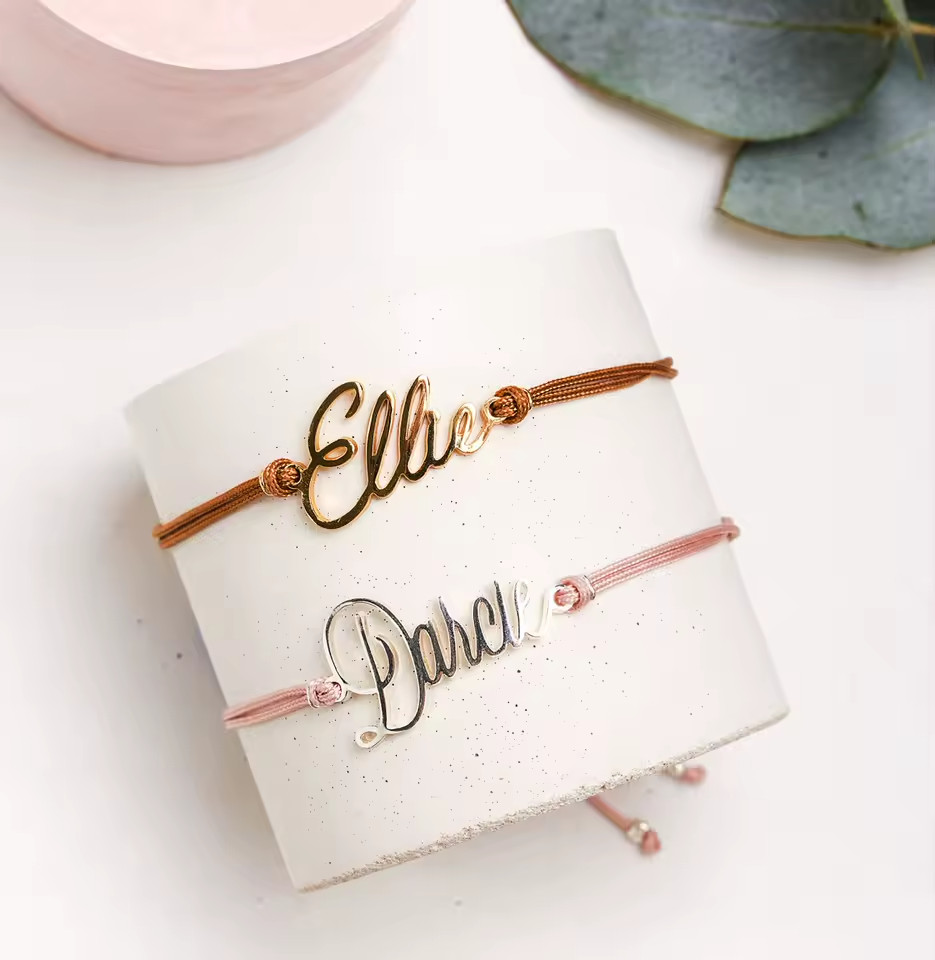 Custom Name Rope Chain Bracelet Jewelry Charm Gift Adjustable Men Women Gold