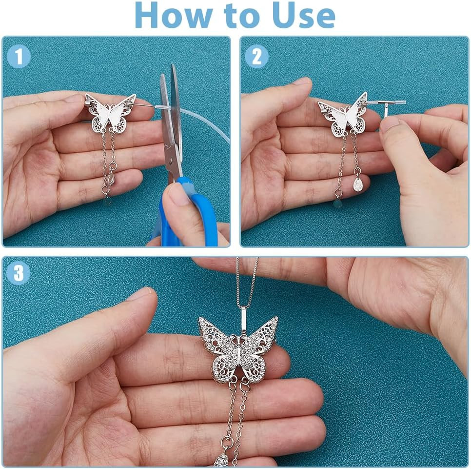 Alloy Brooch to Pendant Converter Set with Silicone Tube Hose – 4PCS