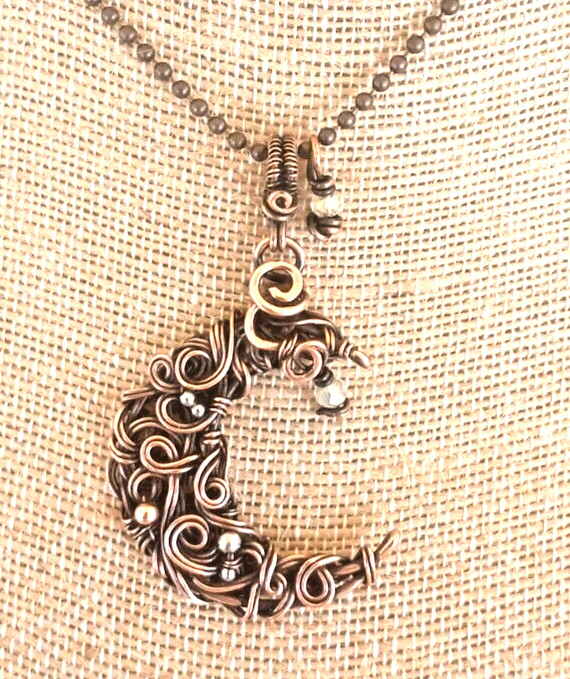 Mystical Crescent Moon Necklace 20″ Chain~ Womanhood, Intuitiveness, Empowerment
