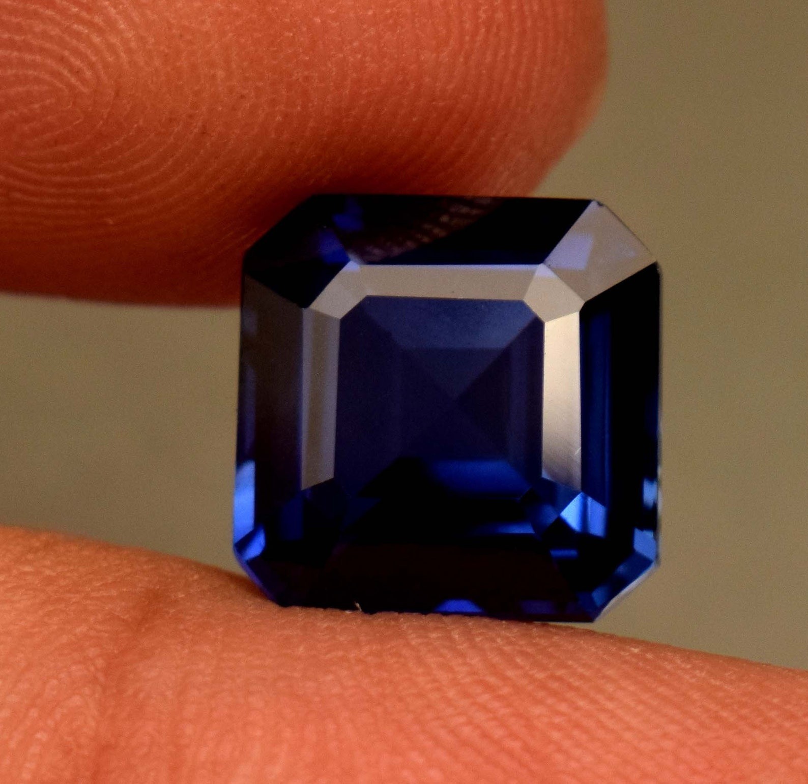 Asscher Cut Natural Kashmiri BLUE Sapphire 9.78 Ct Certified Loose Gemstone