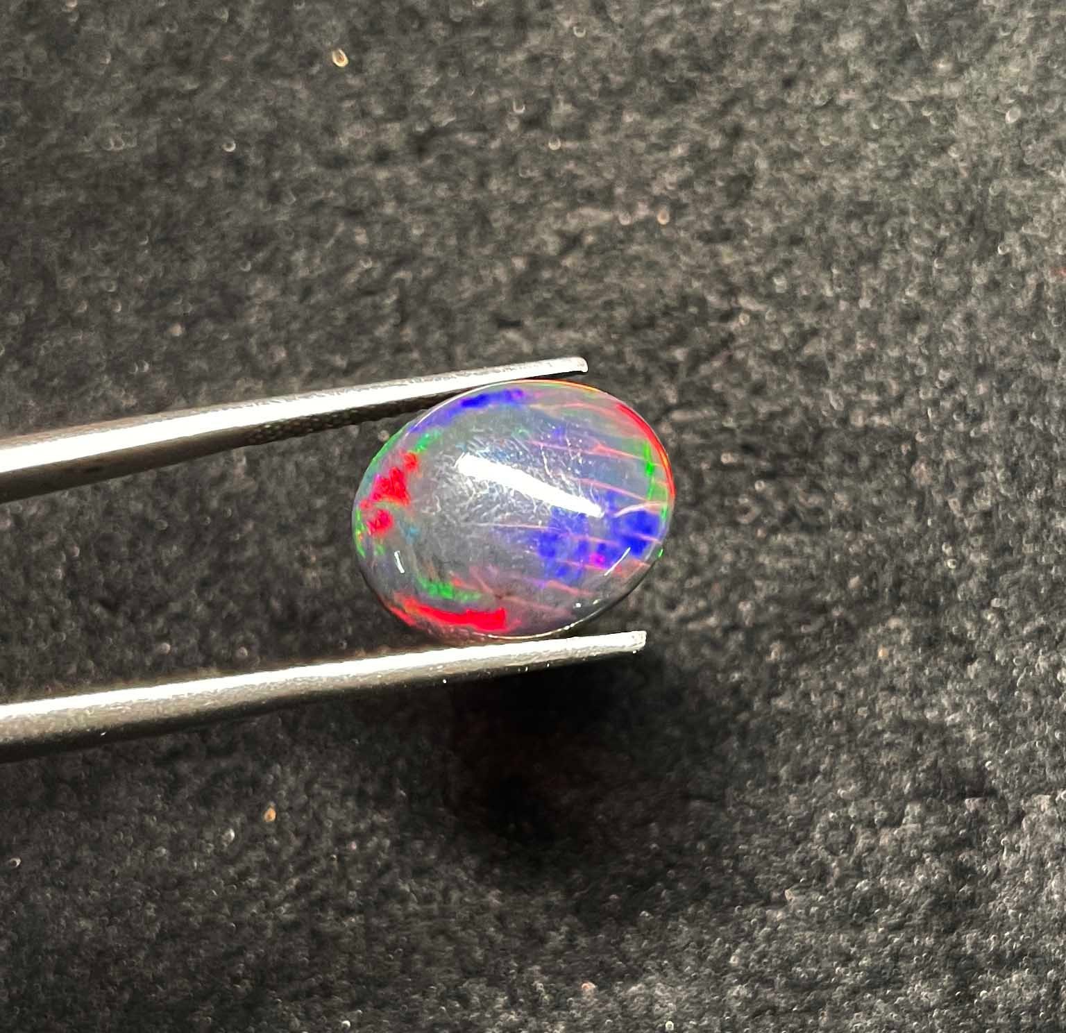Natural Ethiopian Black Opal Oval Cabochon Loose Gemstone 11*13.50 MM 2.30 CT