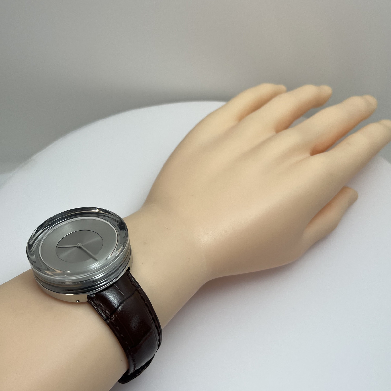 Seiko Issey Miyake Glass Watch NYAH001 TOKUJIN YOSHIOKA Qz Leather w/Box #B888