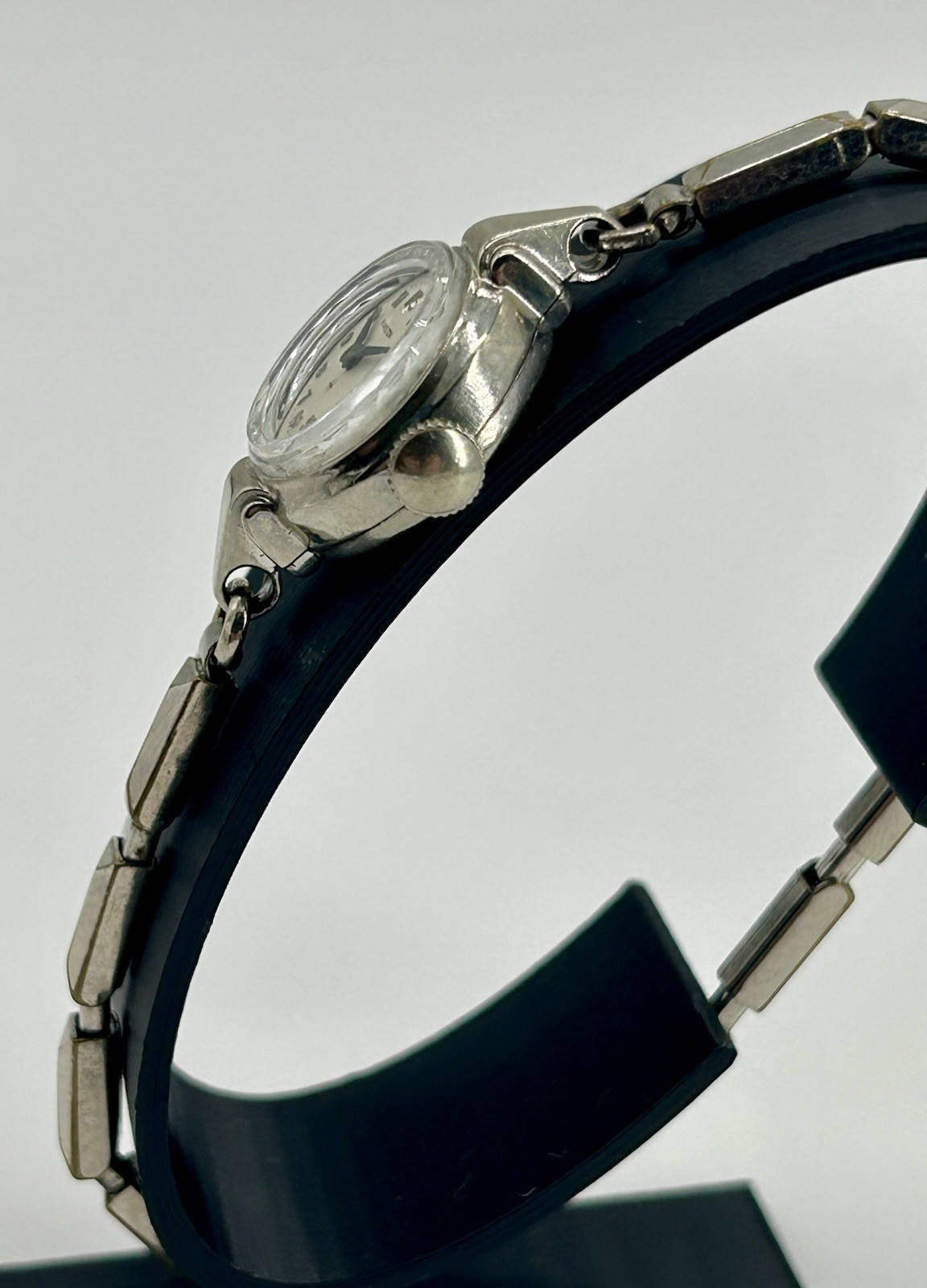 Vintage 1955 Hamilton Jenny-B 22J Ladies Watch 10K White Gold Filled Running USA