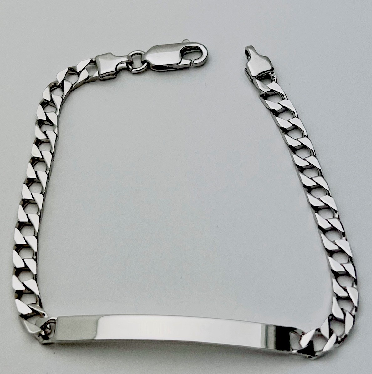 DaneCraft Tarnish Free 925 Sterling Silver 9.3 Gram Cuban Link I.D. Bracelet 8”