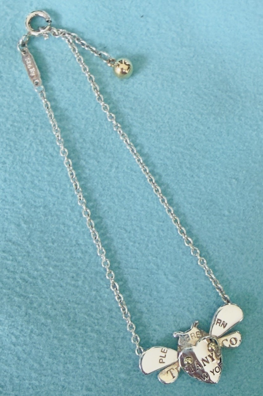 Return to Tiffany & Co. 925 Silver 18K Gold Love Bug Bee 6.3”or 7″ Bracelet