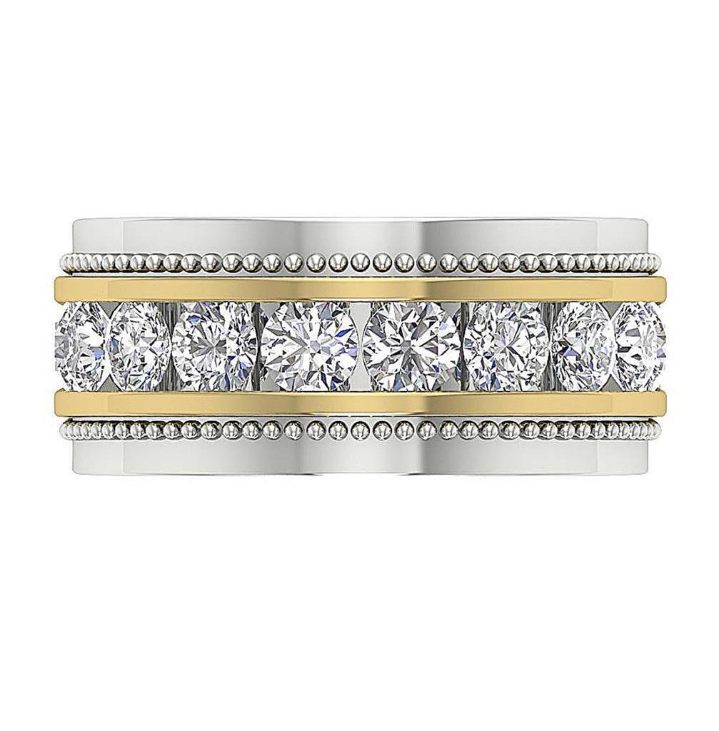 VS F 1.75 Carat Lab Grown Diamond Men’s Engagement Ring 10.00 MM 10K Yellow Gold