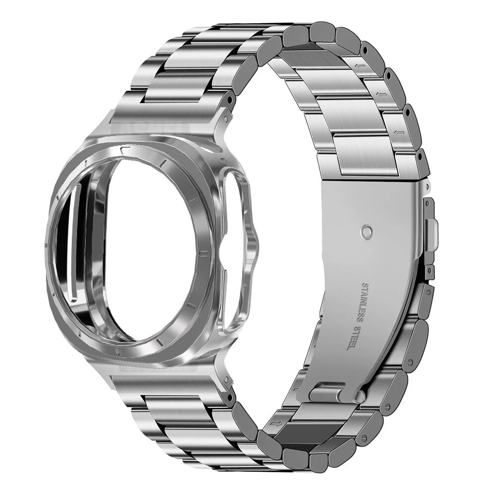 For Samsung Galaxy Watch 7 Ultra 2025 47mm Stainless Steel Strap+TPU Case Cover