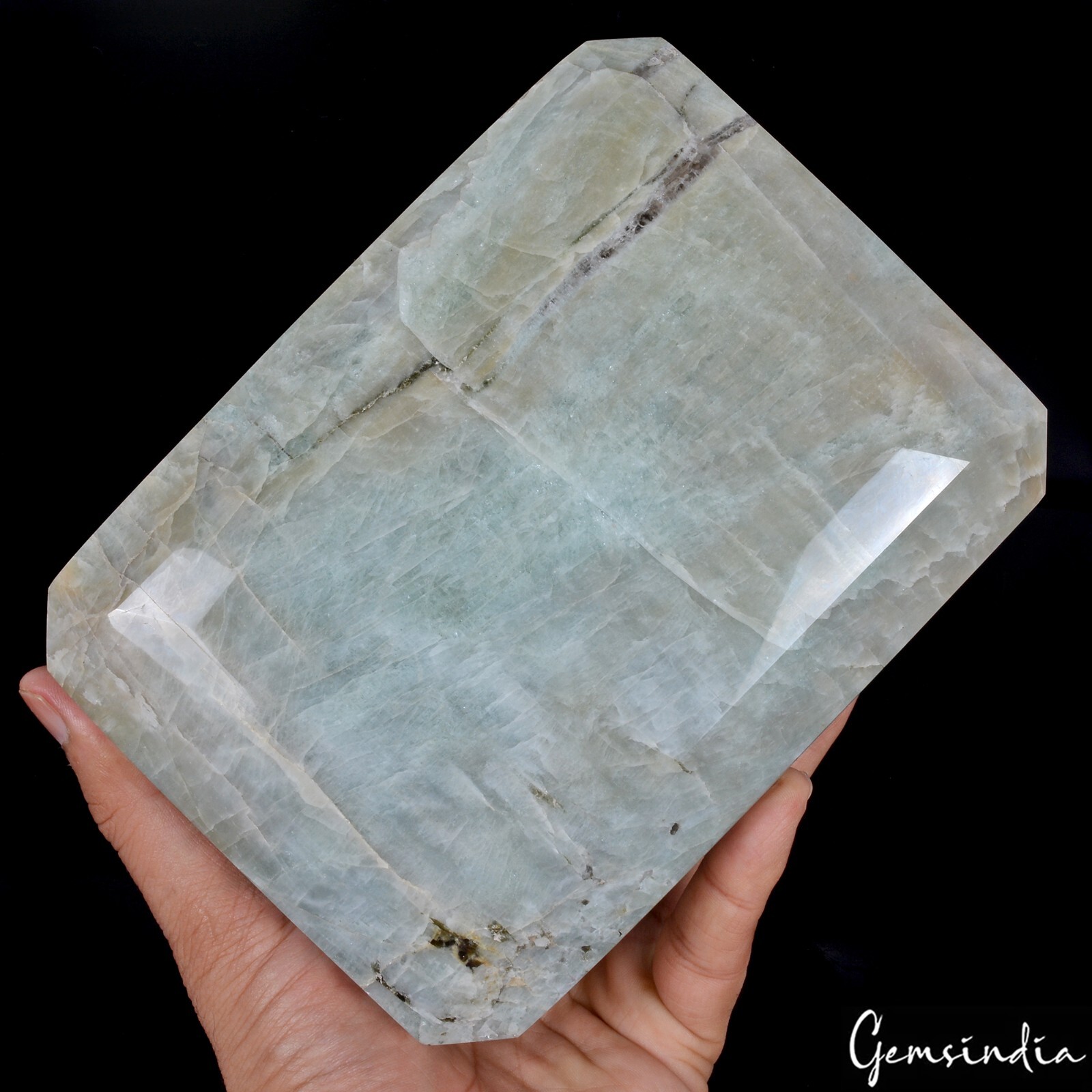 Rare Huge 4.8KG Natural Aquamarine Beryl Gem Crystal Polished Display Specimen