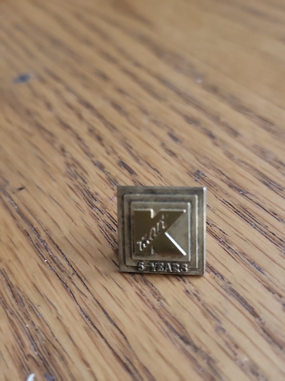 Kmart 5 Years Anniversary Pin, Vintage, Gold Color, Lapel Pin With Backer