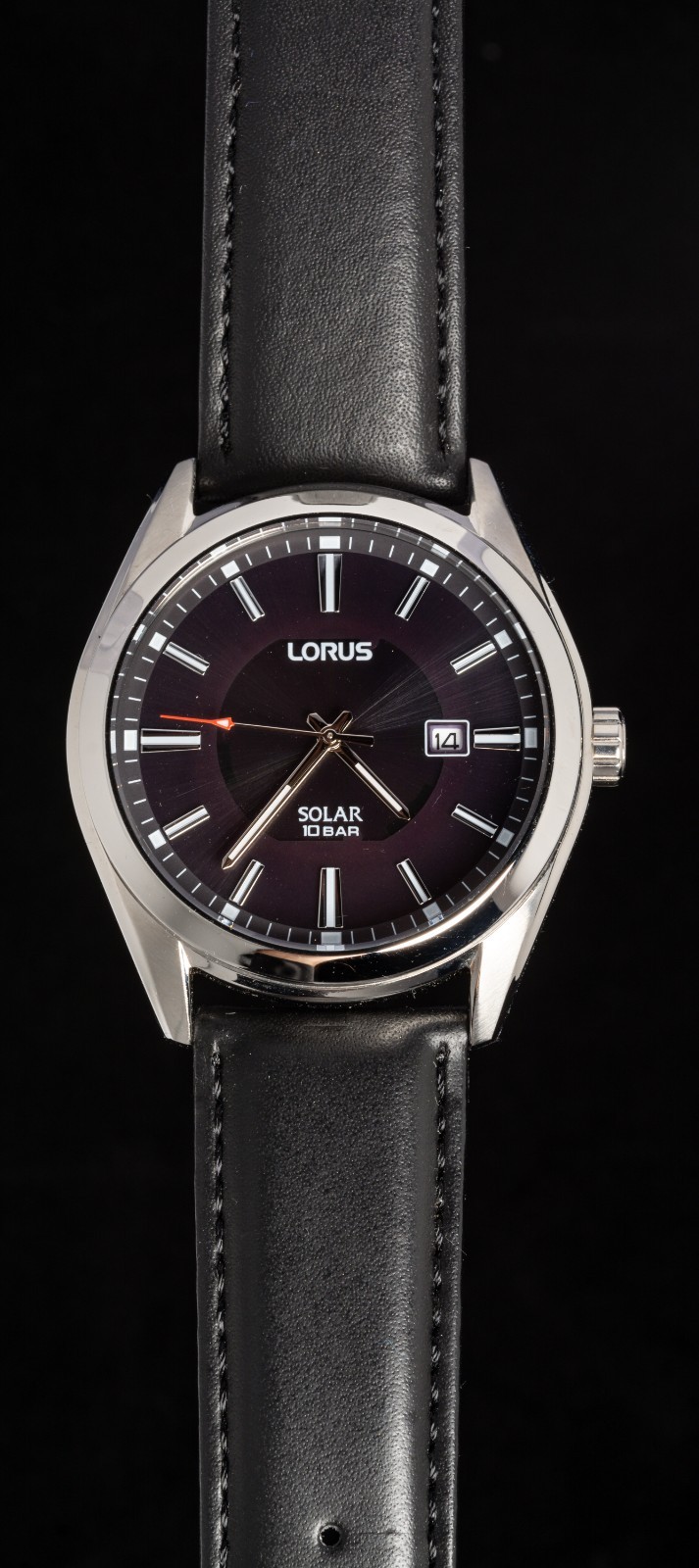 Lorus (AS32-X030) Solar Black Dial Men’s Quartz Watch — Working, Ø42mm Case