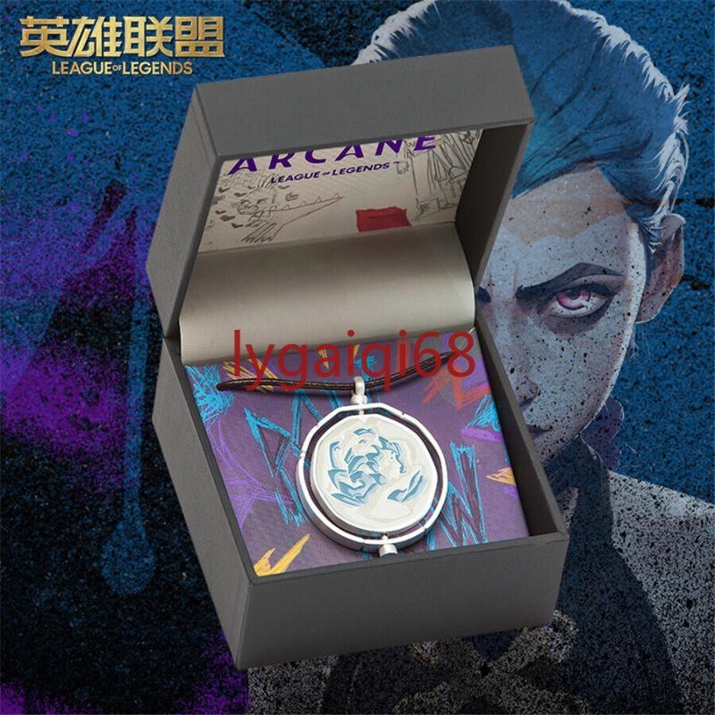 Official League of Legends Arcane Season 2 Jinx Pendant Necklace Gift Blue Rose