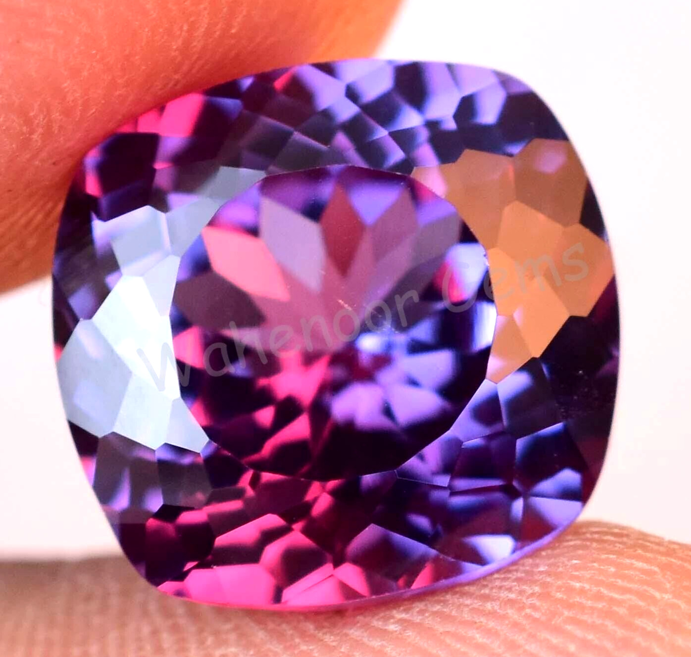 11.25 Ct Natural Color Change Alexandrite Cushion AGL Certified Loose Gemstone