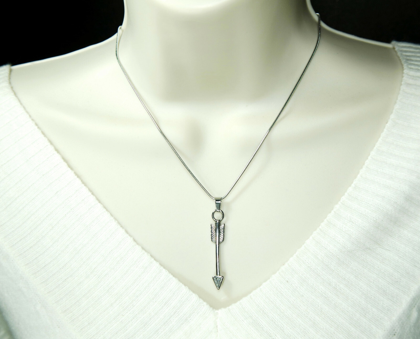 Arrow Necklace, Pure 304 Stainless Steel, Strength and Protection Symbol Native
