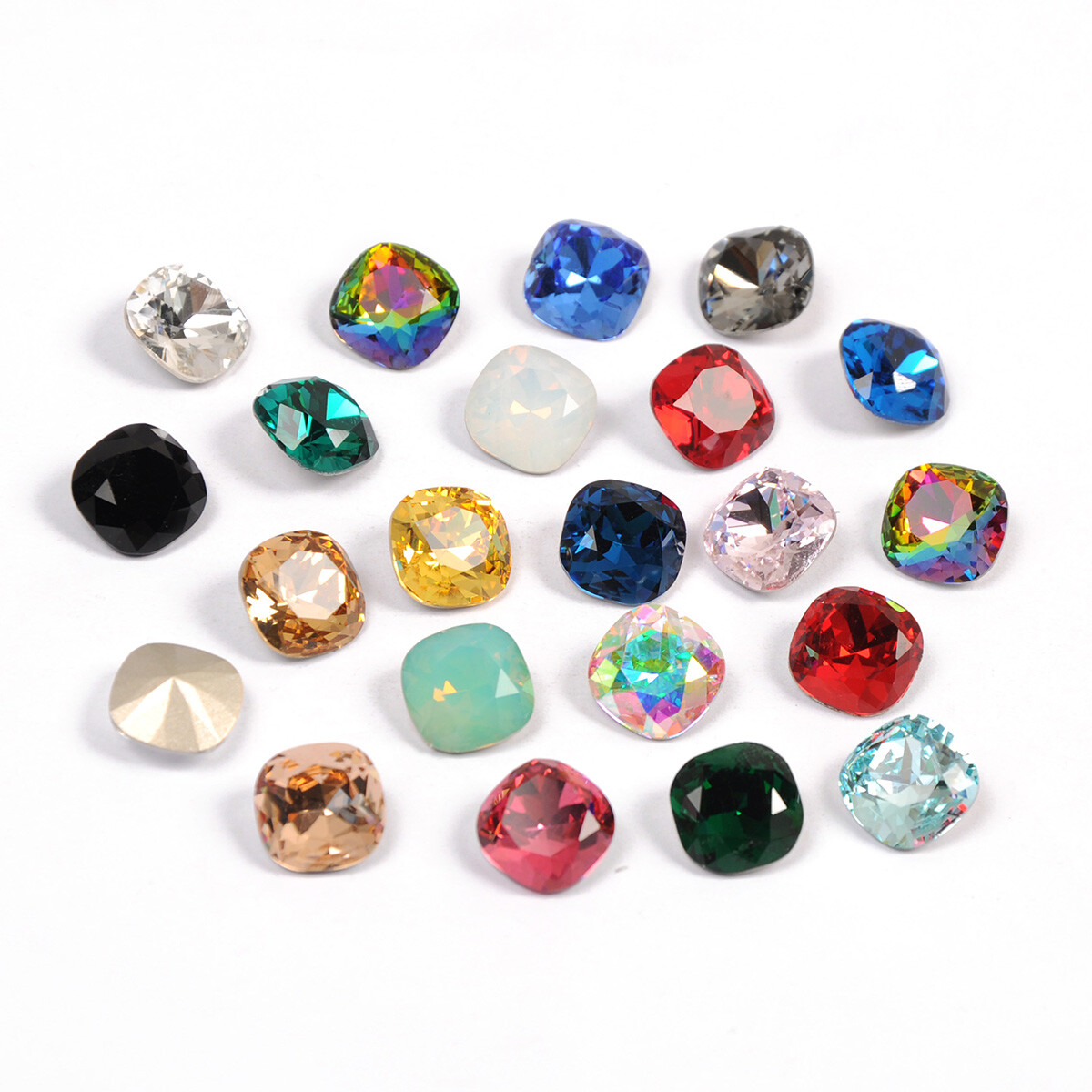 Cushion Cut All Colors Sewing Glass Rhinestones Sew On Diamond Strass Stones DIY