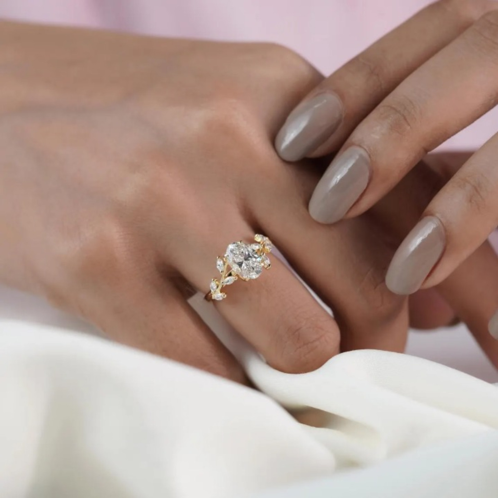 Solid 14k Yellow Gold 1.50 CT Lab Grown Diamond Ring | Oval Cut Certified Gift