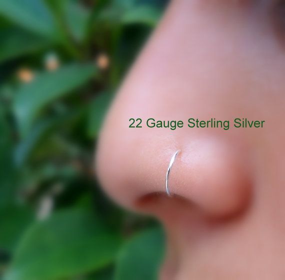 Surgical Stainless Steel Plain Silver Nose Ring Hoop 10mm 22 G