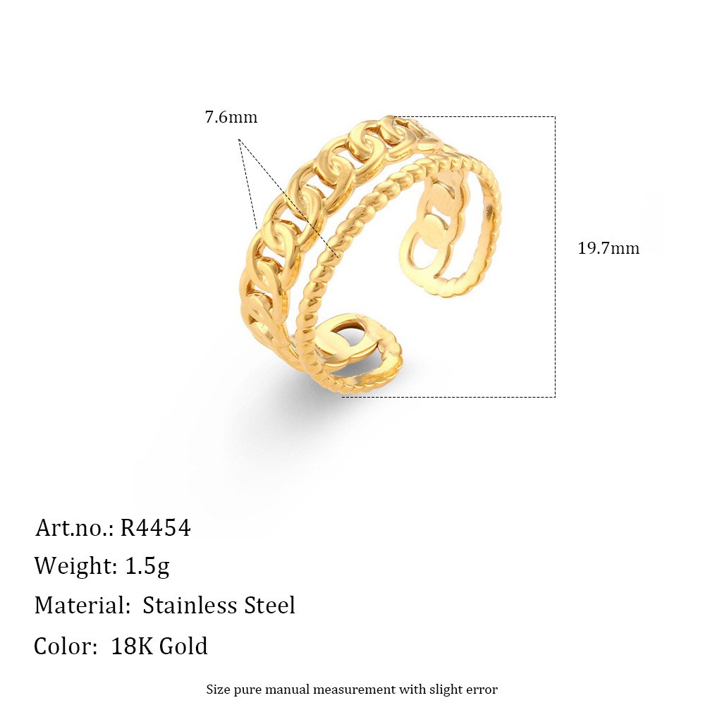 Hollow-opening multi-style stainless steel fashionable ring
