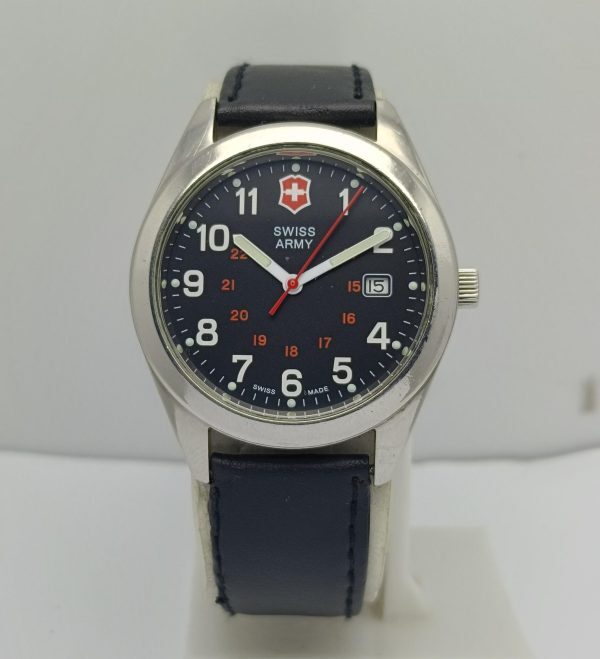 Victorinox Swiss Army Quartz 241083 Military Black Dial Vintage Men’s Watch