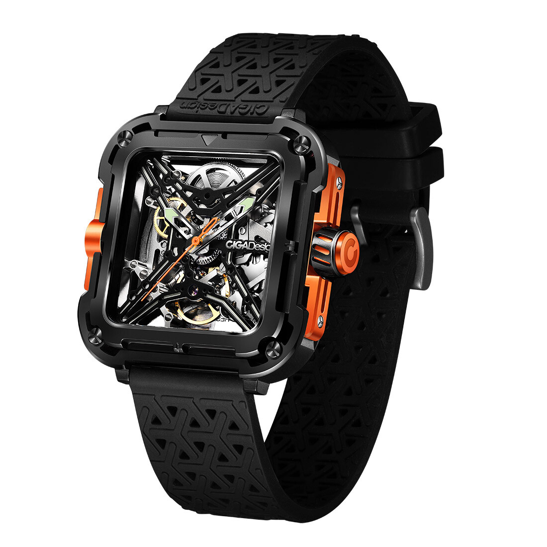 CIGA Design X Series Automatic Openworked Steel Square Black Men’s Watch