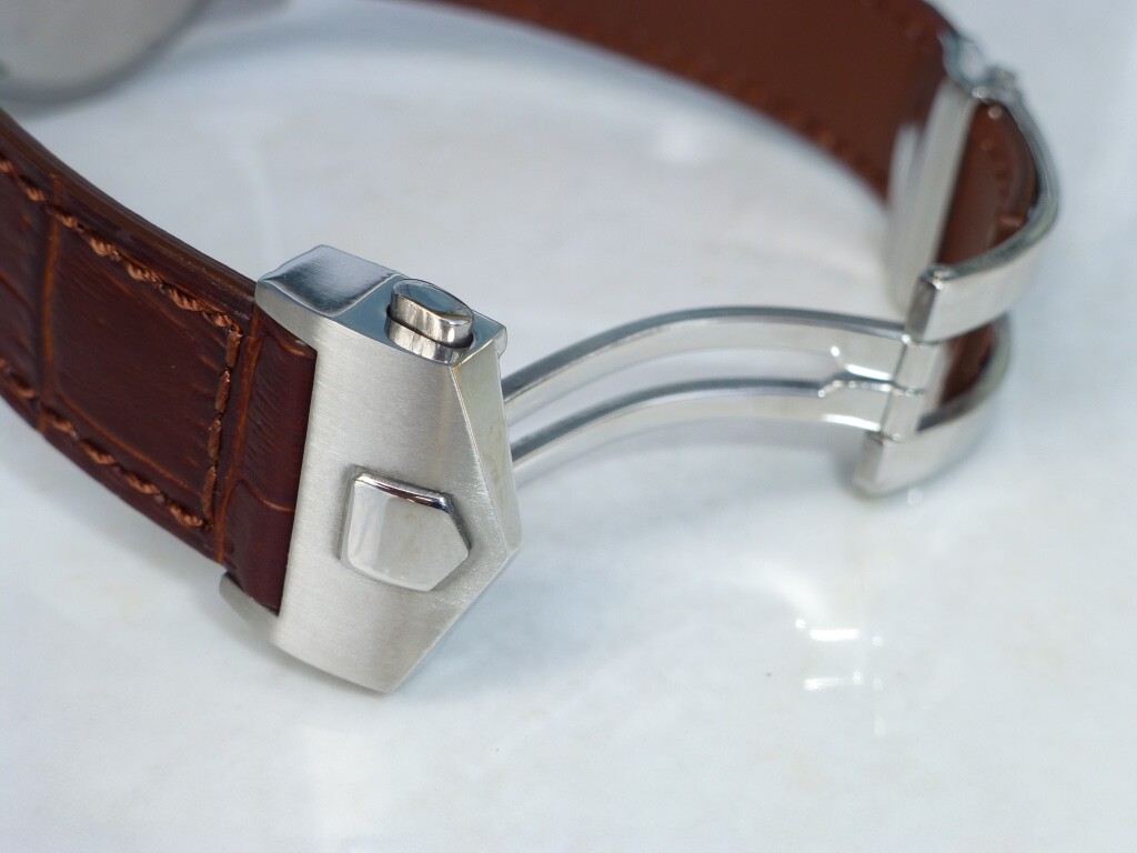22mm, 20mm Genuine Leather Watch Band Strap with Deployment Clasp