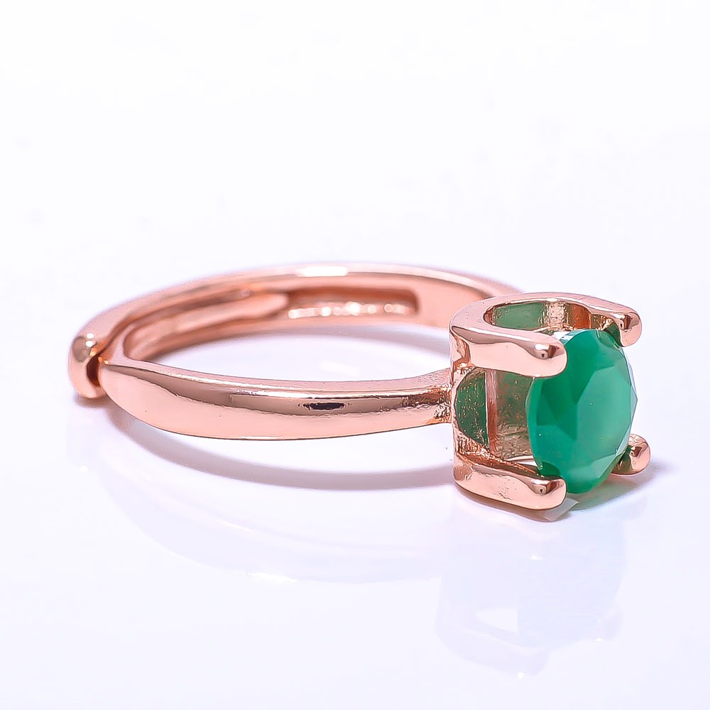 Garnet Gemstone Rose Gold Plated Ring Size Adst (R13)