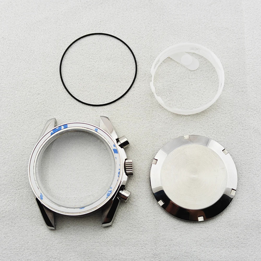 39.7mm VK63 Watch Case Metal Waterproof Moon Back Fit for 20mm Strap