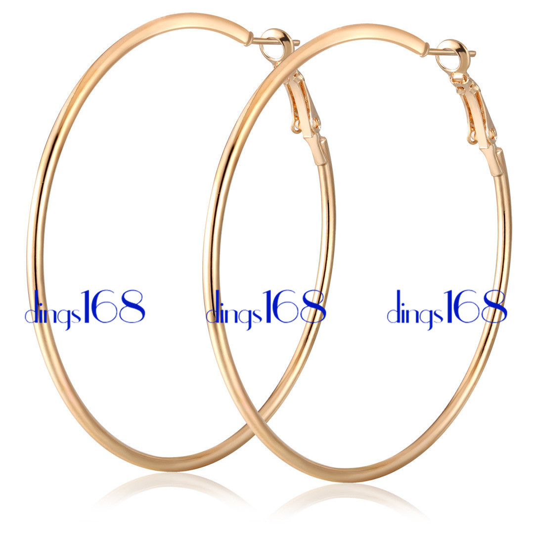 18K Gold Filled Tarnish-Free Small -eXtra Large Many Size Thin Hoop Earrings E3R