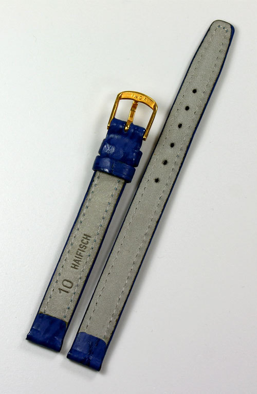 10mm Real Shark leather Band made Germany Graf Navy blue Watch Strap