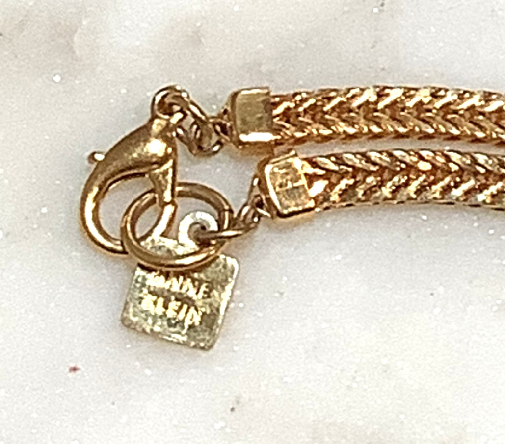 Vintage Anne Klein Necklace Heavy Foxtail Chain Long 24″ Signed Lion Tag