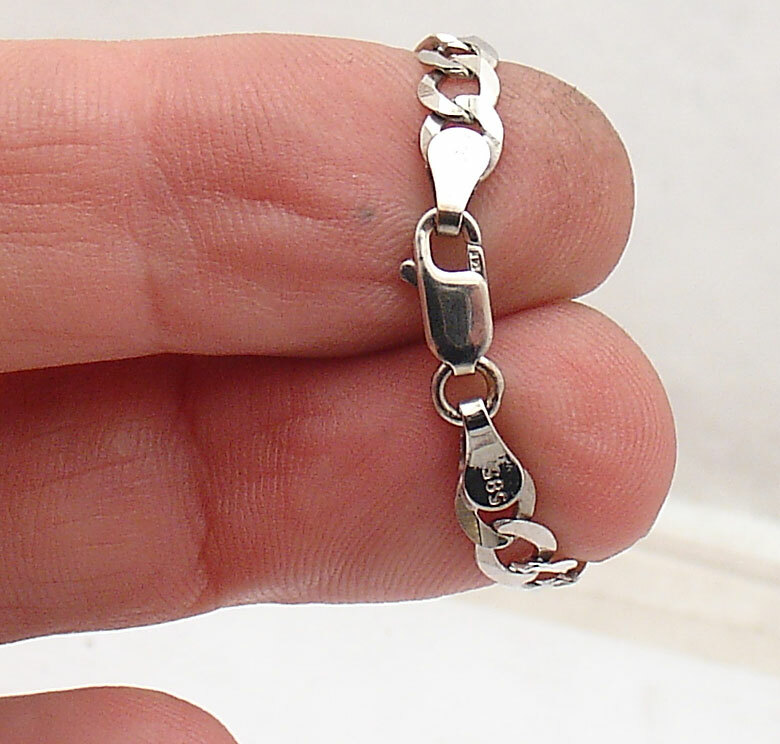 4.7mm Solid Curb Extender for Chain Necklace Pendant REAL 14K White Gold
