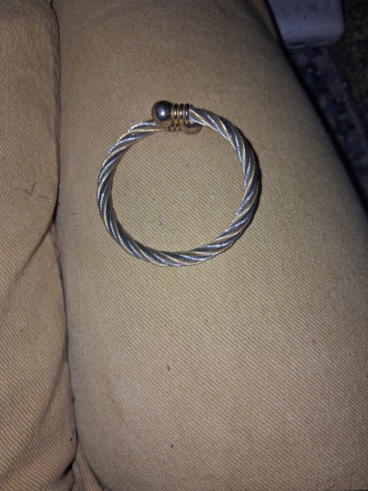 Vintage Two-Tone Cable Twisted Cuff Bracelet