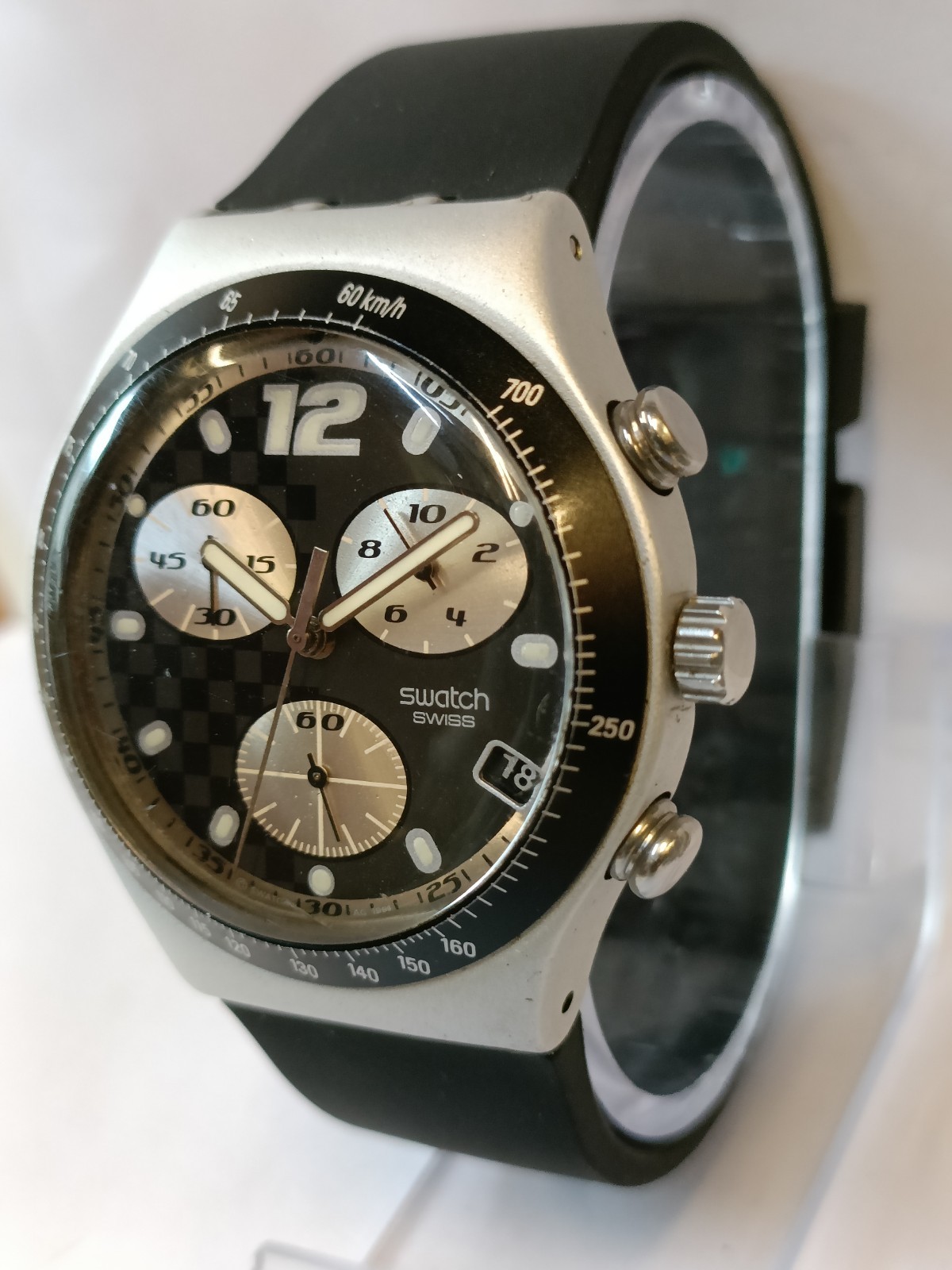 SWATCH IRONY CHRONO QUARTZ ALUMINIUM CASE AG-1999 SWISS MEN’S WORKING CONDITION