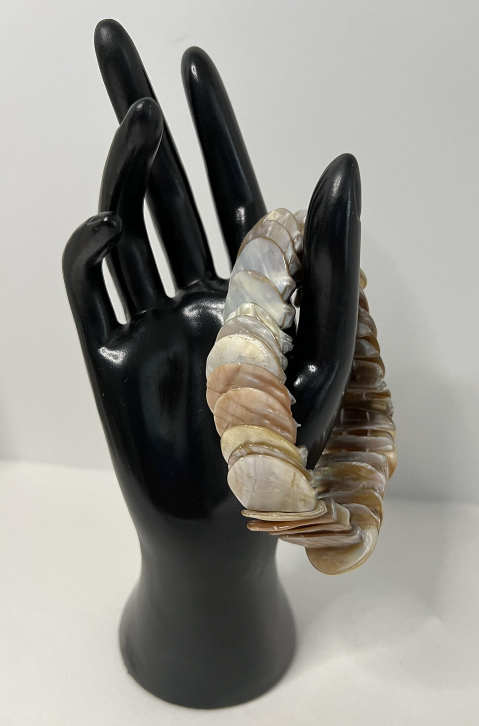 Earth Tones Real Shell Bracelet Stretch Layered Disc Costume Jewelry Boho Beach
