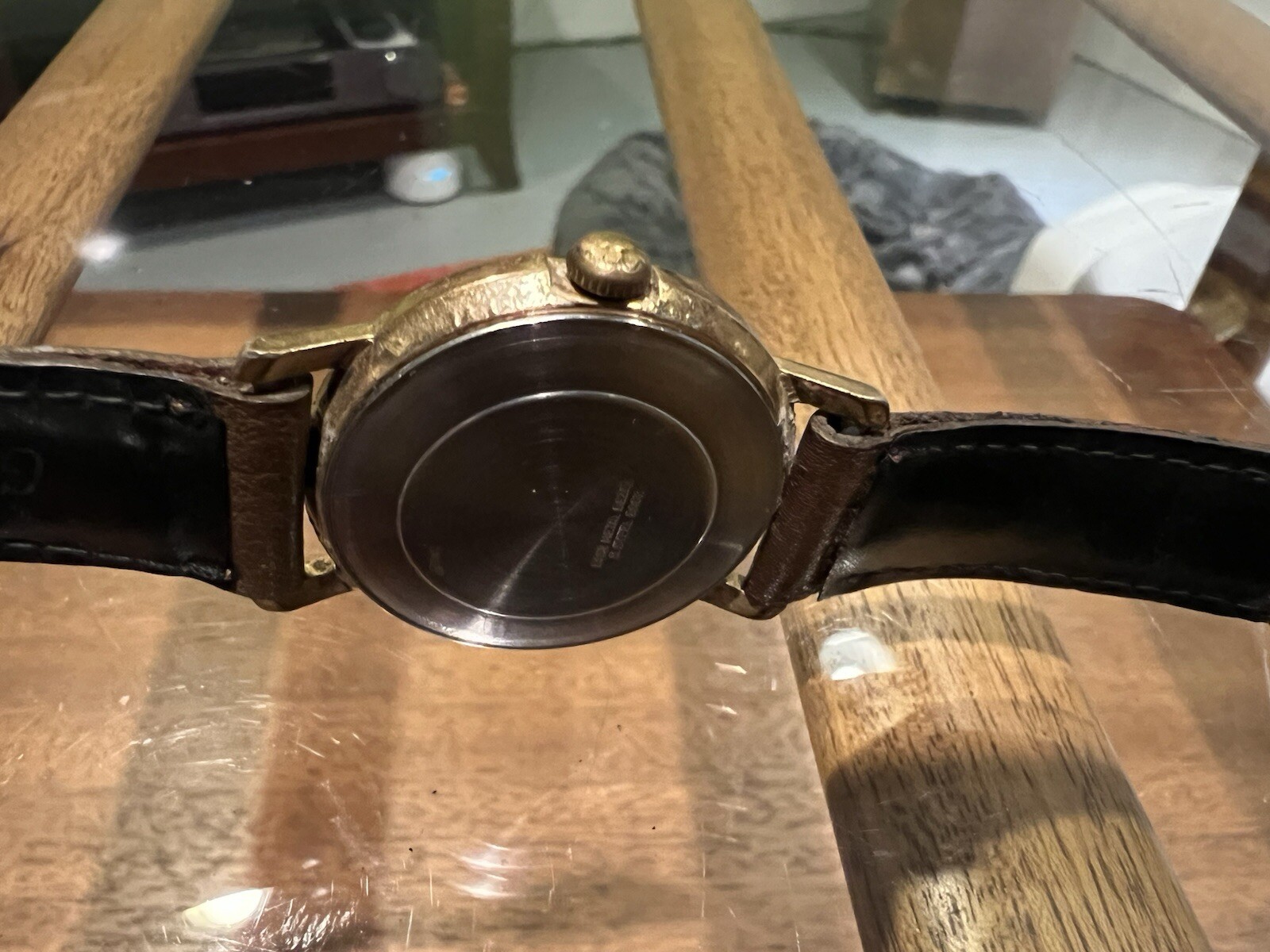 Vintage Timex Marlin Men’s Date Watch 16560 02576 Gold Mechanical Leather Band
