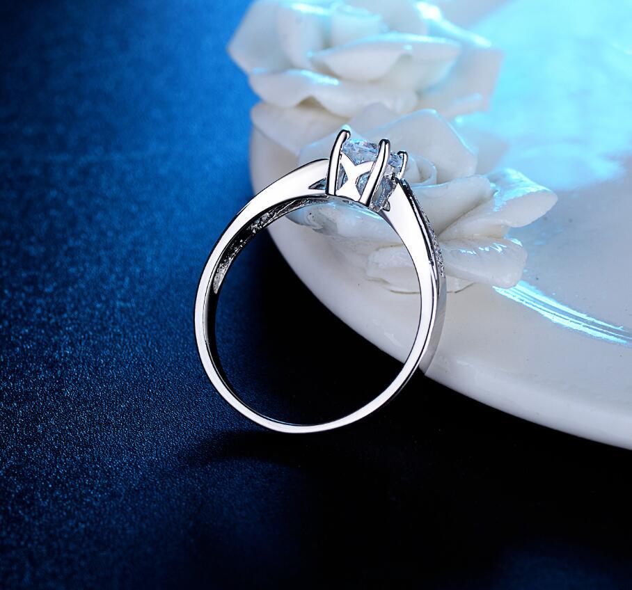 White Gold Plated Silver Pave CZ Engagement Promise Simulated Ring RS30