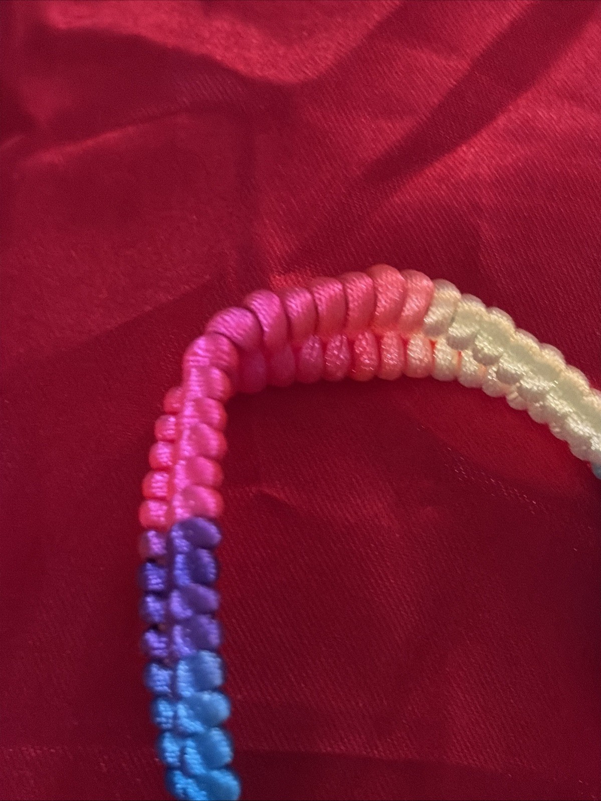 NEW COLORFUL NEON NYLON HERRINGBONE WEAVE FRIENDSHIP BRACELET ADJUSTABLE NIP