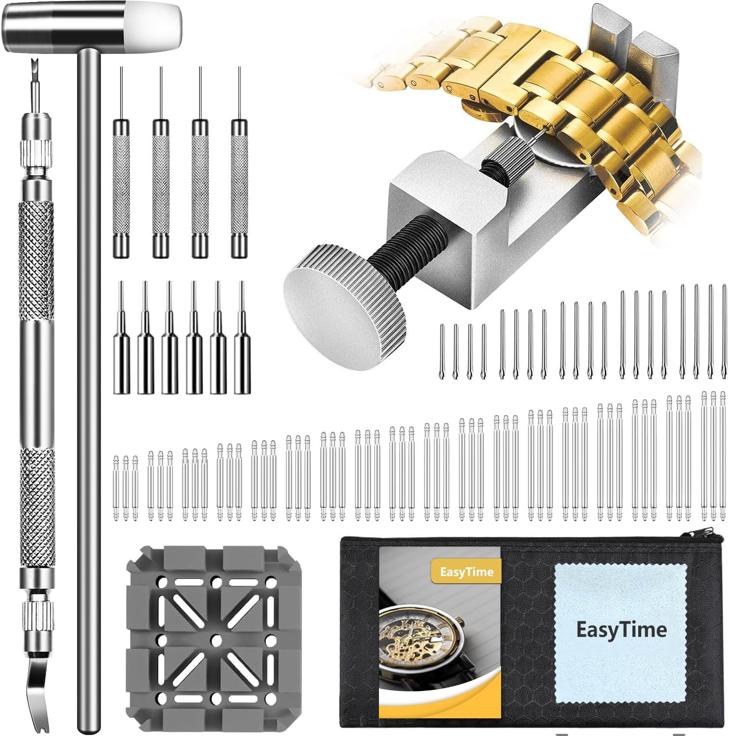Watch Link Removal Kit Professional Watch Strap Adjustment Tool Band Replacem…