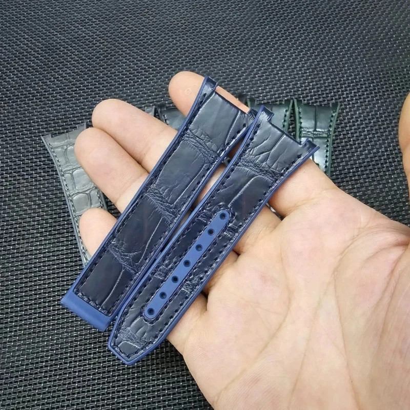 24mm Replacement Leather Rubber Strap Fits Omega Constelation Men’s Watch