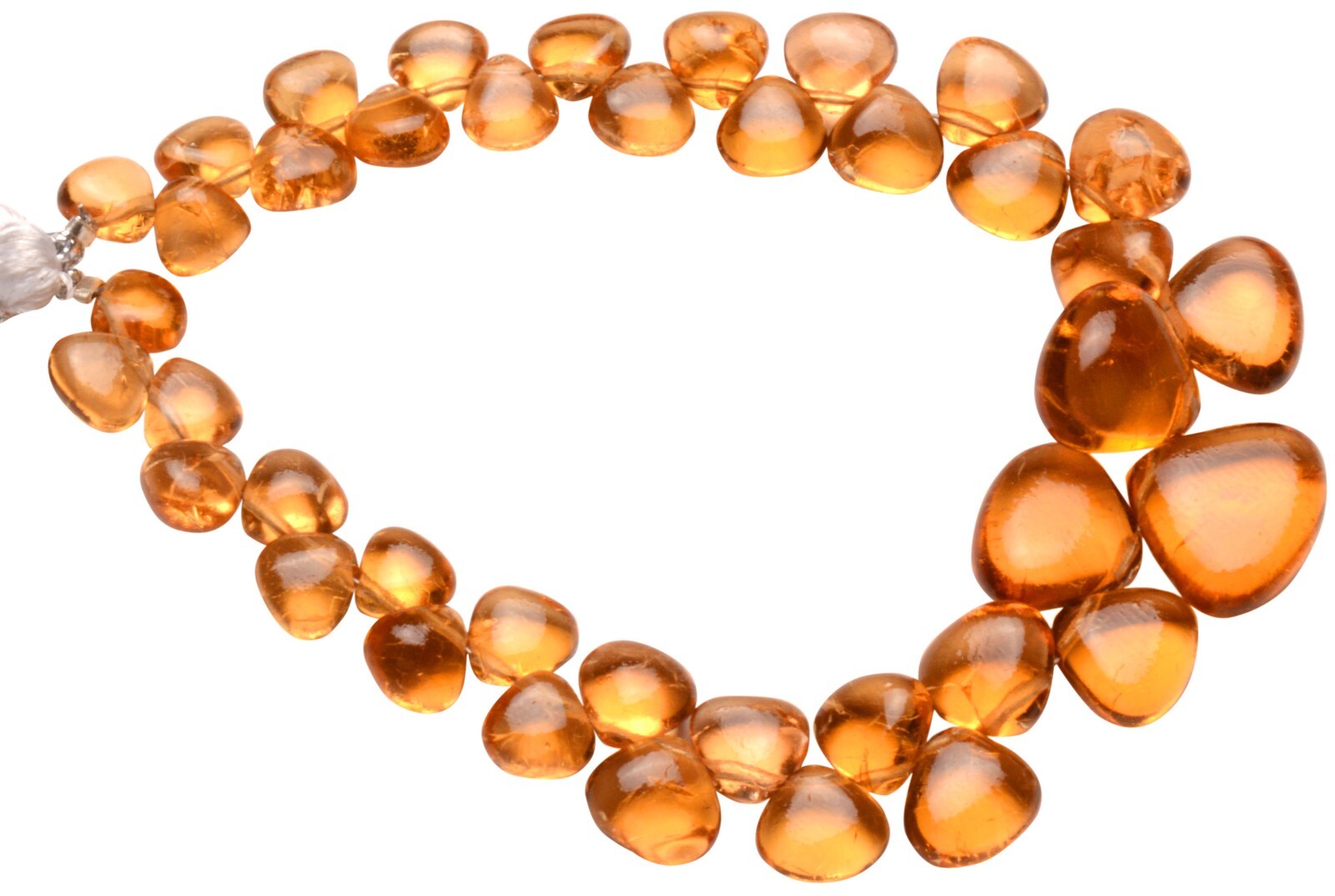 Natural Gem Citrine 6 to 13 mm Size Smooth Heart Shape Beads 7″ Strand