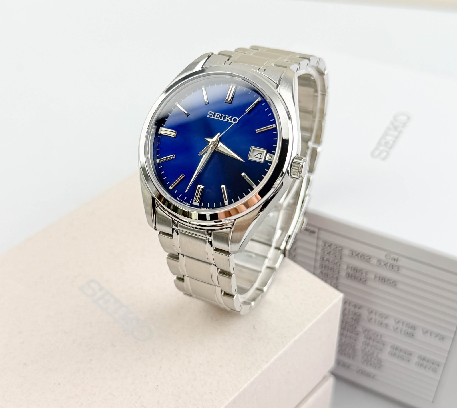 Seiko Essentials SUR309 Blue Dial Stainless Steel Strap Men’s Quartz Watch 40mm