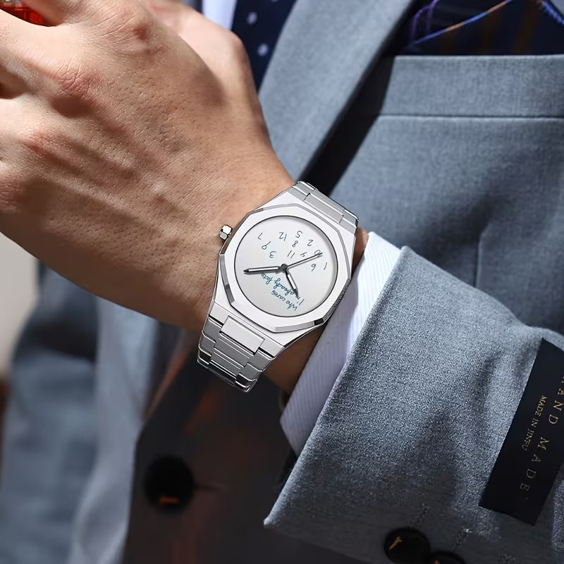 Stylish Slogan Watch Casual Business Quartz Watch