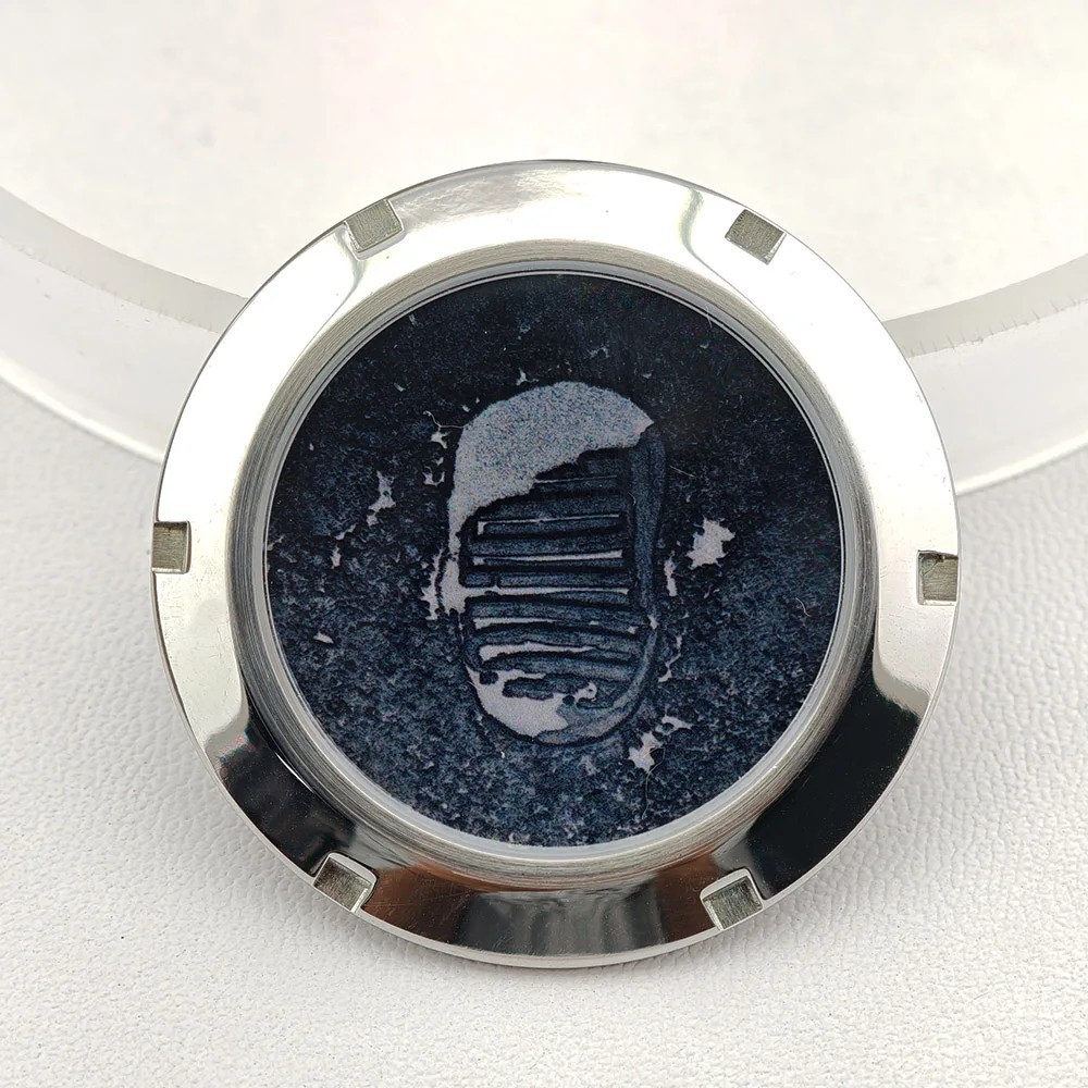 37mm Detachable Watch Case Back Cover Moon Pattern For VK63 Stainless Steel Part