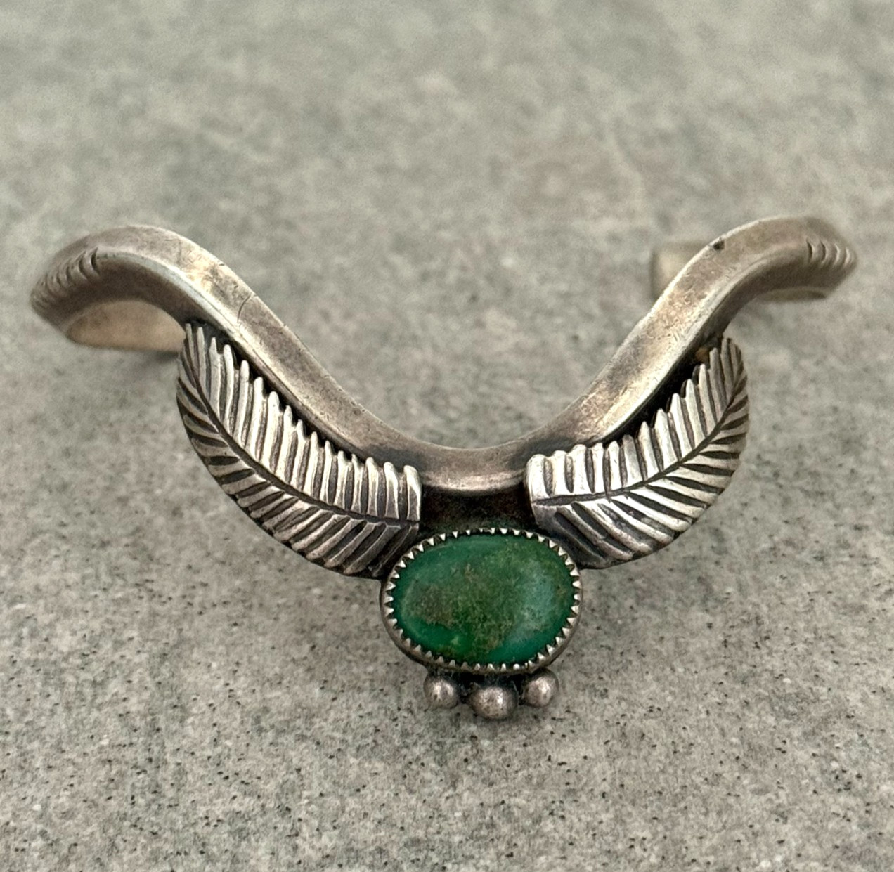 OLD Vintage Native American NAVAJO Turquoise Silver Bracelet 6.3 in