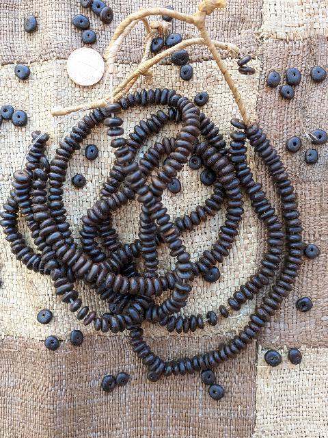 African Beads- 3 Strands of ‘Coffee” Beads [76902]